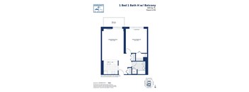 a floor plan of a 1 bed 1 bath hnw condo