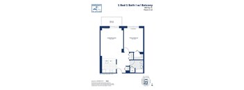 a floor plan of a 1 bed 1 bath apartment