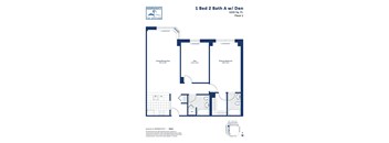 blueprint of a 1 bed 2 bath floor plan  deluxe 1200 sq ft