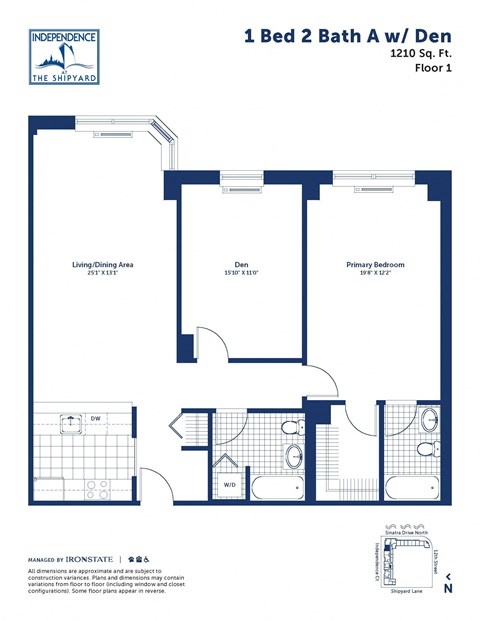 blueprint of a 1 bed 2 bath floor plan  deluxe 1200 sq ft