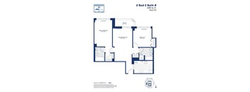 the floor plan of 2 bed 2 bath