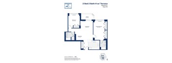 the floor plan of 2 bed 2 bath h hwy