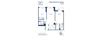the floor plan of 2 bed 2 bath nmw