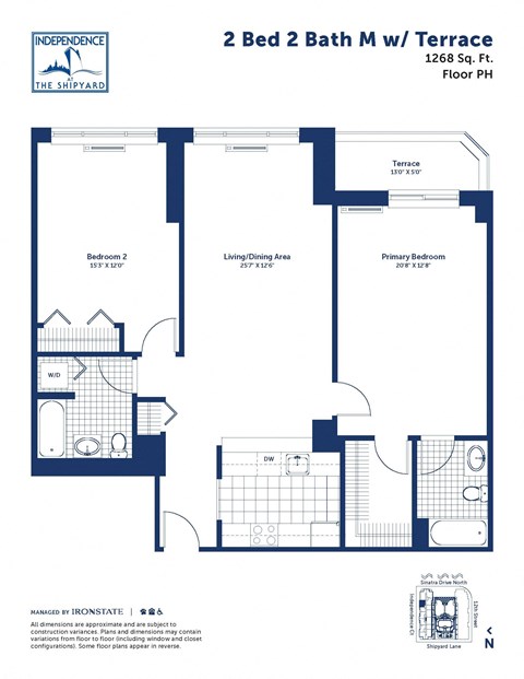 the floor plan of 2 bed 2 bath nmw