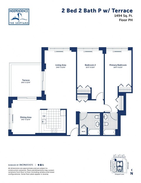 the floor plan of 2 bed 2 bath p wii