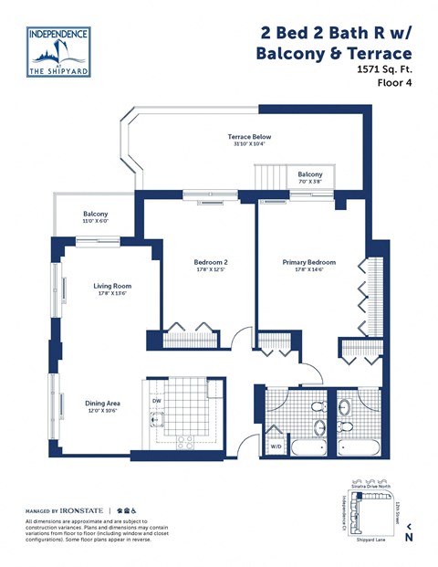 a floor plan of a bedroom apartment with a bathroom and a terrace