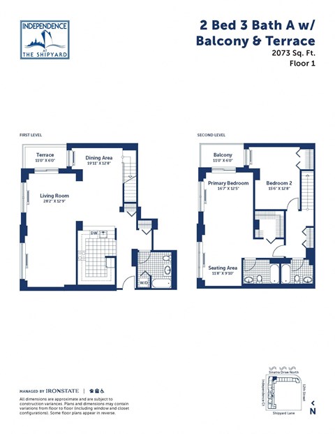 the second and third floor plans of two bedrooms and a bathroom