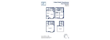 a floor plan of a 3 bed 3 bath townhouse