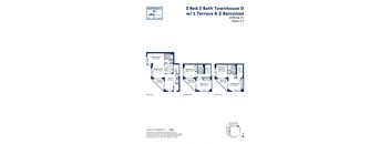 the floor plan of the three bedroom d villa with terrace and 2 bedrooms
