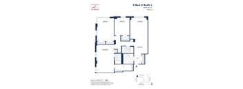 the floor plan of 3 bed 2 bath ii