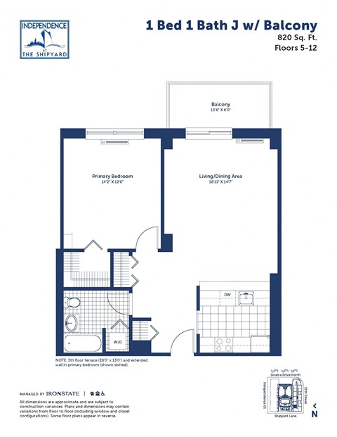 a floor plan of a 1 bed 1 bath condo