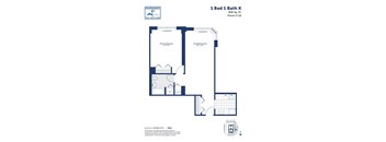 the floor plan of bed 1 and baths