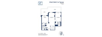 the floor plan of 2 bed 2 bath fw terrace