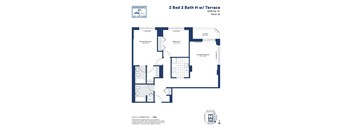 a floor plan of a 2 bed 2 bath house