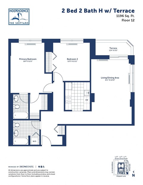 a floor plan of a 2 bed 2 bath house