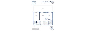 a diagram of a floor plan of a building with two bedrooms and a bathroom