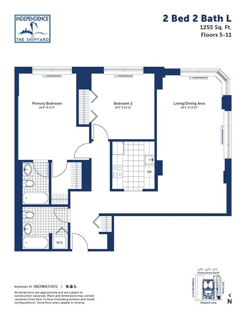 the floor plan of 2 bed 2 bath ii