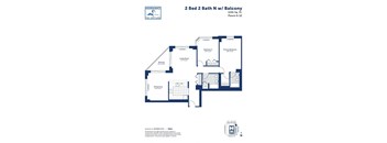 the floor plan of 2 bed 2 bath nw