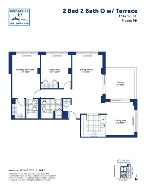 the floor plan of 2 bed 2 bath 0u floor apt