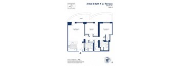 A floor plan for a 2 Bed 2 Bath K w/ Terrace sized at 1517 Sq. Ft.