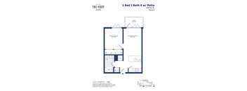 a floor plan of a 1 bed 1 bath apartment
