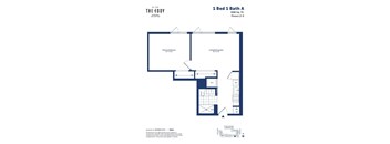 a floor plan of a unit with a bedroom and a bathroom