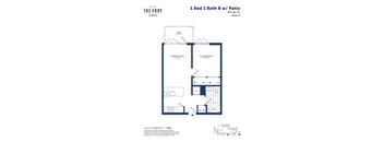 a floor plan of a 1 bed 1 bath b apt