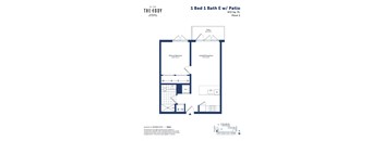 a floor plan of a 1 bedroom apartment