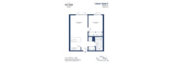 a floor plan of a 1 bed 1 bath apartment