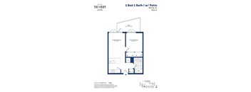 a floor plan of a 1 bed 1 bath apartment
