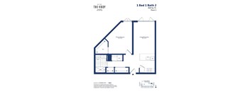 a floor plan of a unit with a bedroom and a bathroom