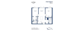 the floor plan of 2 bed 2 bath b