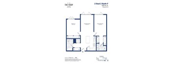 the floor plan of 2 bed 2 bath f