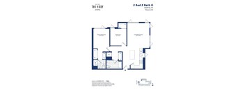 the floor plan of 2 bed 2 bath g