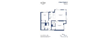 the floor plan of 2 bed 2 bath h home