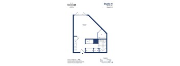 a floor plan of a studio apartment