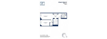 A floor plan for a 1 Bed 1 Bath condo.