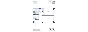 the floor plan of bed 1 and baths