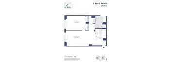 the floor plan of 1 bed 1 bath d