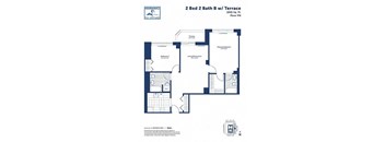 A floor plan for a 2 Bed 2 Bath with Terrace.