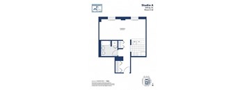 A floor plan for Studio A at The Shipyard Independence, a marina in Branson, MO.