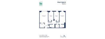 A floor plan for a 3 Bed 2 Bath apartment.