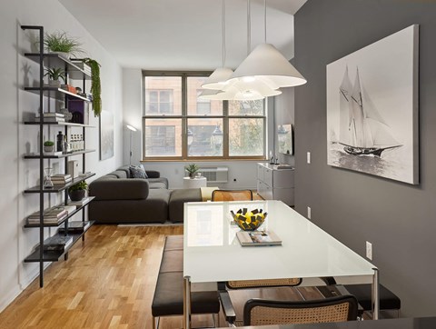 a view of the living room from the dining room