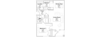 1 Bedroom Floorplan 786 SQFT