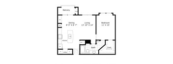 a floor plan of a bedroom apartment