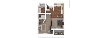One Bedroom One Bathroom Floorplan