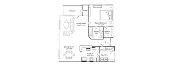Floor plan 1 bed 1 bath