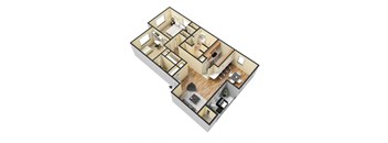 Floor plan of the Wimbledon 2 bed 1 bath