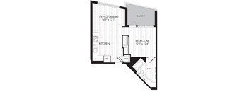 1B 1 Bedroom 1 Bathroom Floor Plan