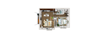 A1 One bedroom floorplan